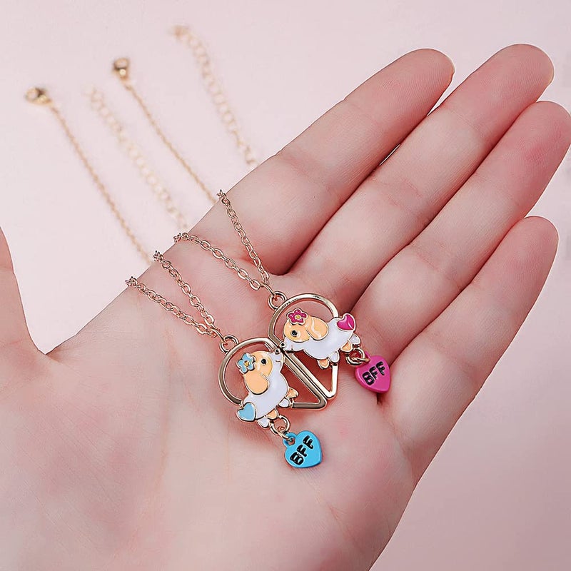 DOYYCA Best Friend Necklace Gifts Magnetic Matching Friendship Necklace for 2 Girls BFF Sister (Corgi) - Image 3